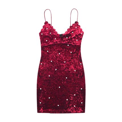 red velvet dress shein