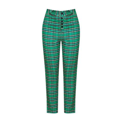 shop SHEIN Button Fly Plaid Pants online shop SHEIN Button Fly Plaid Pants online