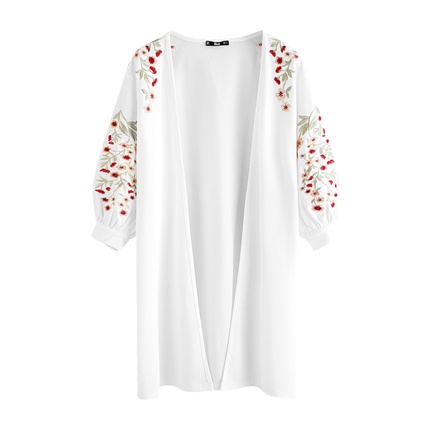 shop online Blossom Embroidered Bishop Sleeve Cardigan shop online Blossom Embroidered Bishop Sleeve Cardigan