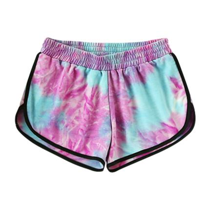 shop online Water Color Shirred Waist Ringer Shorts shop online Water Color Shirred Waist Ringer Shorts