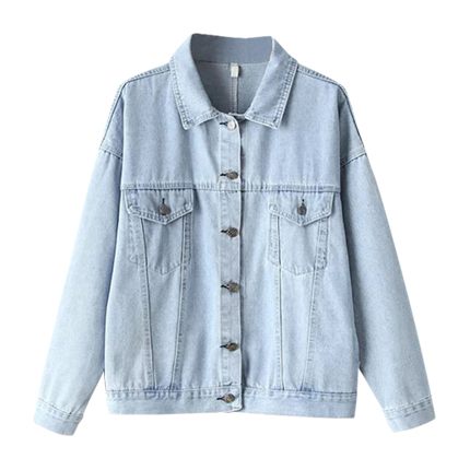 shop online Dropped Shoulder Boyfriend Denim Jacket shop online Dropped Shoulder Boyfriend Denim Jacket