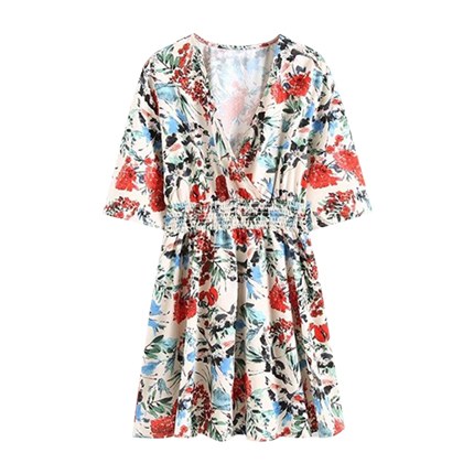 shop online All Over Florals Surplice Neckline Dress shop online All Over Florals Surplice Neckline Dress