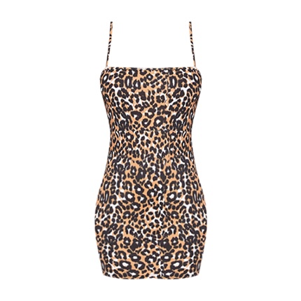 leopard print strap dress