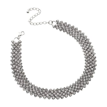 shop Rhinestone Embellished Chain Choker online shop Rhinestone Embellished Chain Choker online