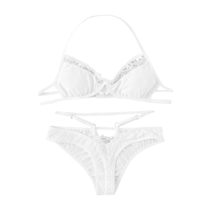 shop Eyelash Trim Cutout Halter Lingerie Set online shop Eyelash Trim Cutout Halter Lingerie Set online