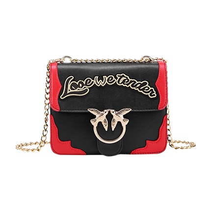 shop online Double Bird Buckle Chain Bag With Letter Detail shop online Double Bird Buckle Chain Bag With Letter Detail