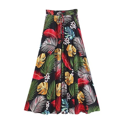shop Foliage Print Drawstring Waist Skirt online shop Foliage Print Drawstring Waist Skirt online