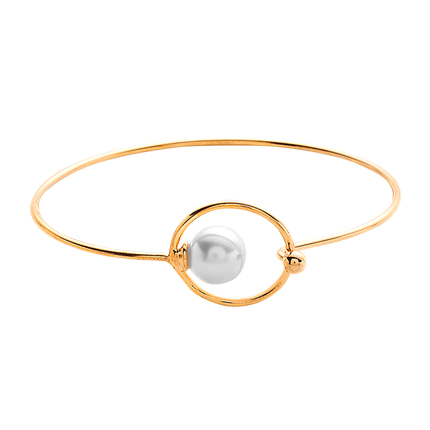 shop Faux Pearl Detail Bangle Bracelet online shop Faux Pearl Detail Bangle Bracelet online