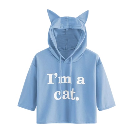 shop Slogan Print Crop Hooded Tee online shop Slogan Print Crop Hooded Tee online
