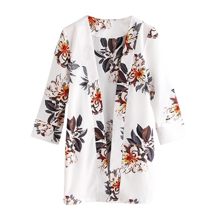 shop online Random Florals Open Front Coat shop online Random Florals Open Front Coat