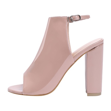 shop Peep Toe Chunky Heeled PU Pumps online shop Peep Toe Chunky Heeled PU Pumps online
