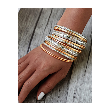 shop online Rhinestone Embellished Bangle Bracelet Set shop online Rhinestone Embellished Bangle Bracelet Set