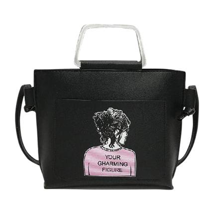 shop online Figure Print Grab Bag With Strap shop online Figure Print Grab Bag With Strap