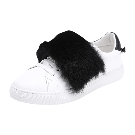 shop online Faux Fur Decorated PU Sneakers With Cute Ears shop online Faux Fur Decorated PU Sneakers With Cute Ears