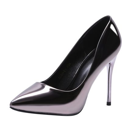 shop online Antique Bronze Mirrored PU Point Toe Stiletto Pumps shop online Antique Bronze Mirrored PU Point Toe Stiletto Pumps
