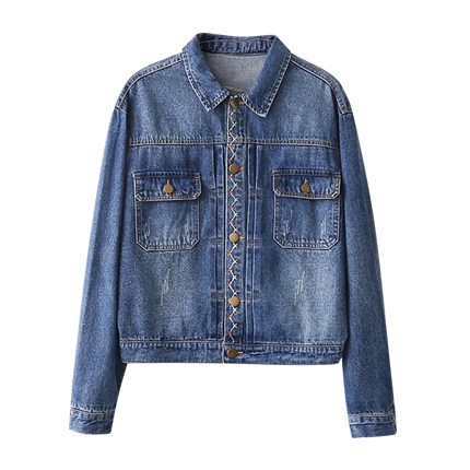 shop online Bird And Flower Embroidery Back Denim Jacket shop online Bird And Flower Embroidery Back Denim Jacket