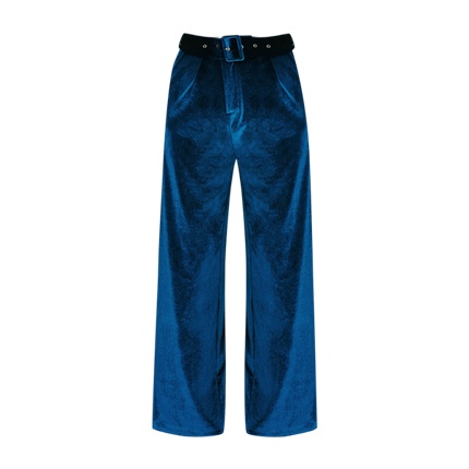 shop online Buckle Belt Detail Velvet Palazzo Pants shop online Buckle Belt Detail Velvet Palazzo Pants