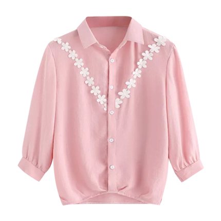 shop Contrast Lace Shirt online shop Contrast Lace Shirt online
