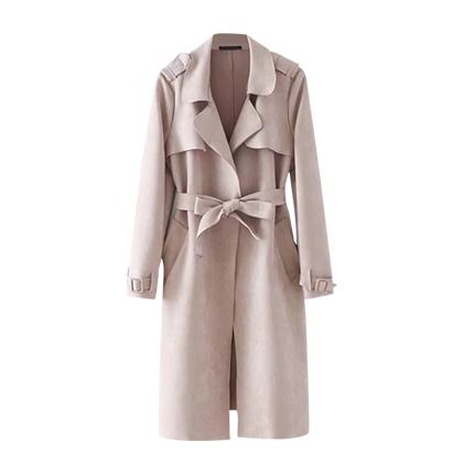 shop online Suede Trench Coat With Belt shop online Suede Trench Coat With Belt