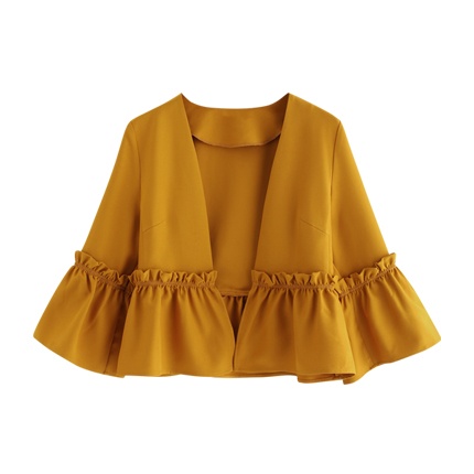 shop online Bell Sleeve Frill Detail Blazer shop online Bell Sleeve Frill Detail Blazer