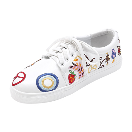 shop online Embroidery Design Lace Up Sneakers shop online Embroidery Design Lace Up Sneakers
