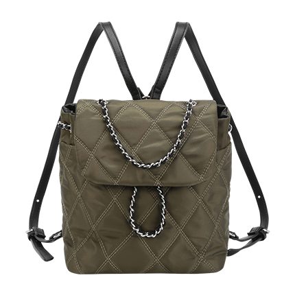 shop Chain Drawstring Quilted Nylon Backpack online shop Chain Drawstring Quilted Nylon Backpack online