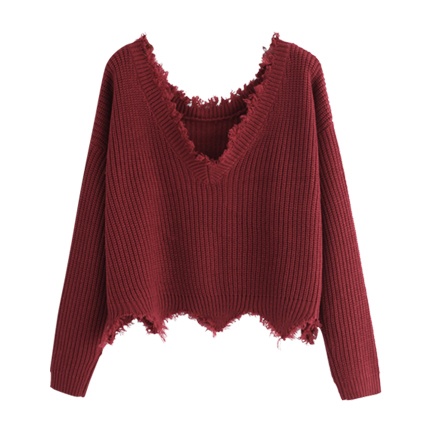 shop online Drop Shoulder Raw Cut Edge Jumper shop online Drop Shoulder Raw Cut Edge Jumper