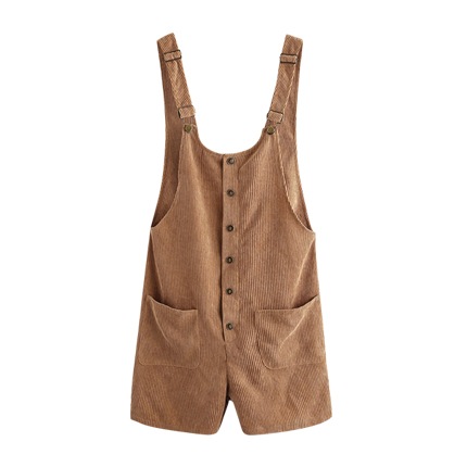 shop online Button Up Patch Pocket Detail Cord Overalls shop online Button Up Patch Pocket Detail Cord Overalls