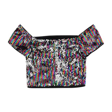 shop online Off The Shoulder Sequin Crop Top shop online Off The Shoulder Sequin Crop Top
