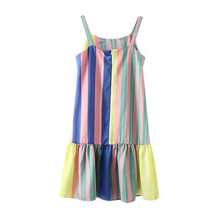 shop online Vertical Striped Ruffle Hem Cami Dress shop online Vertical Striped Ruffle Hem Cami Dress