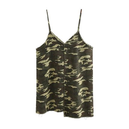 shop online Camouflage Raw Hem Cami Dress shop online Camouflage Raw Hem Cami Dress