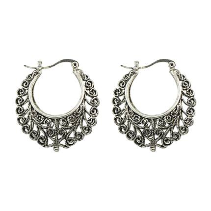 shop online Silver Plated Rhinestone Hoop Earrings shop online Silver Plated Rhinestone Hoop Earrings