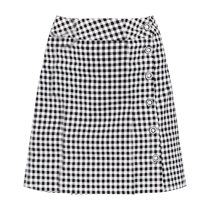 shop Button Side Gingham Skirt online shop Button Side Gingham Skirt online