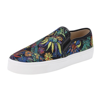 Style and compare Flower Embroidered Slip On Plimsolls | footwear ...