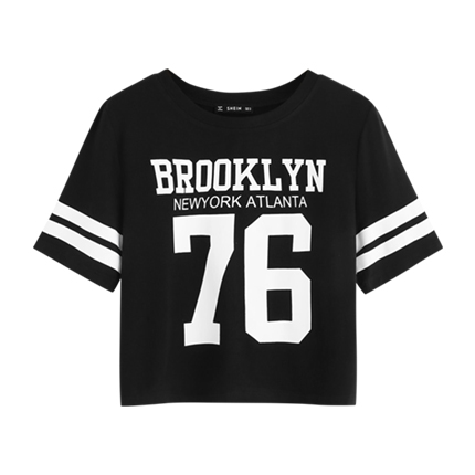 shop online Crop Varsity Print T-shirt shop online Crop Varsity Print T-shirt