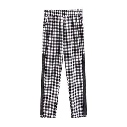 shop Contrast Mesh Gingham Pants online shop Contrast Mesh Gingham Pants online