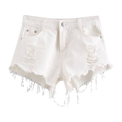 shop online Ripped Raw Hem Denim Shorts shop online Ripped Raw Hem Denim Shorts