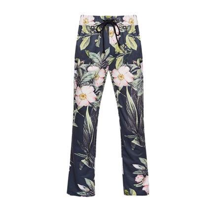 shop online Flower Print Tapered Drawstring Pants shop online Flower Print Tapered Drawstring Pants