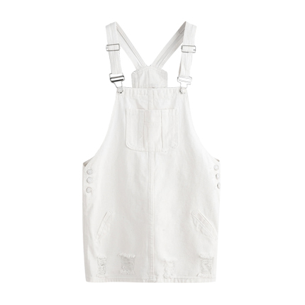 shop online Badge Denim Overall Dress With Pockets shop online Badge Denim Overall Dress With Pockets