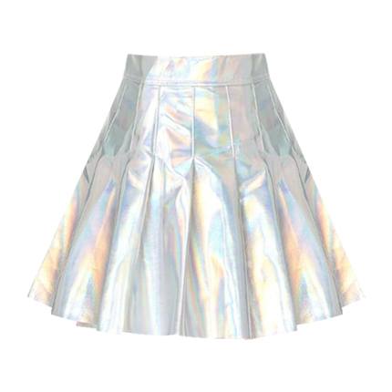 brown skirt with white polka dots