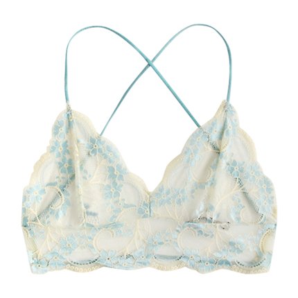 shop online SHEIN Scalloped Trim Lace Overlay Bra shop online SHEIN Scalloped Trim Lace Overlay Bra