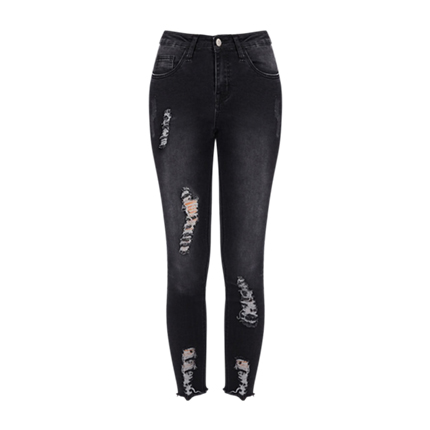 shop online Dark Wash Raw Cut Hem Shredded Jeans shop online Dark Wash Raw Cut Hem Shredded Jeans