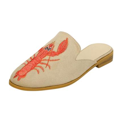 lace crochet flat mules