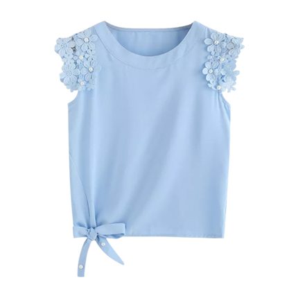 shop Knot Side Pearl Beaded Detail Top online shop Knot Side Pearl Beaded Detail Top online