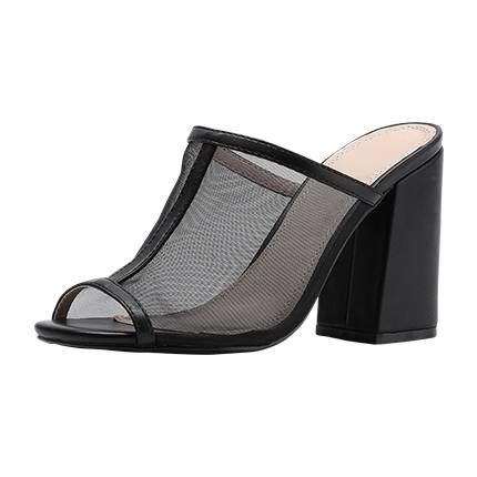 shop online Peep Toe Block Heeled Mules shop online Peep Toe Block Heeled Mules