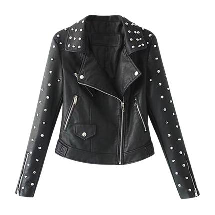 shop online Studded Design PU Moto Jacket shop online Studded Design PU Moto Jacket