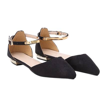 shop online Black Point Toe Metallic Slingbacks Flats shop online Black Point Toe Metallic Slingbacks Flats