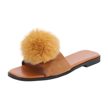 shop online Pom Pom Decorated Flat Slippers shop online Pom Pom Decorated Flat Slippers