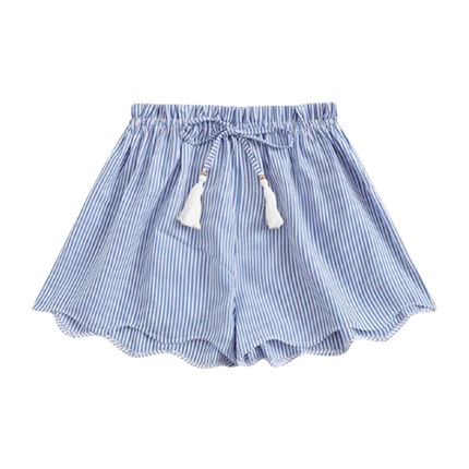 shop Striped Drawstring Waist Wave Edge Shorts online shop Striped Drawstring Waist Wave Edge Shorts online