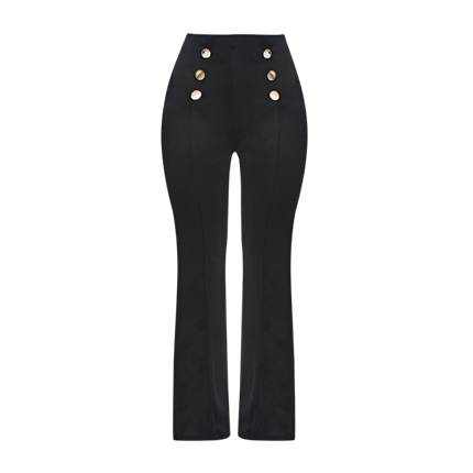 high waisted double button jeans